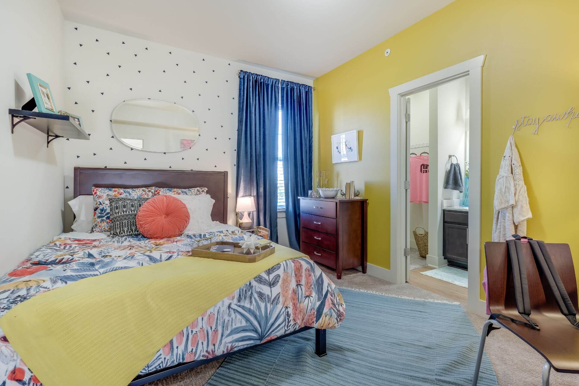 fully furnished bedroom at hannah lofts apartments
