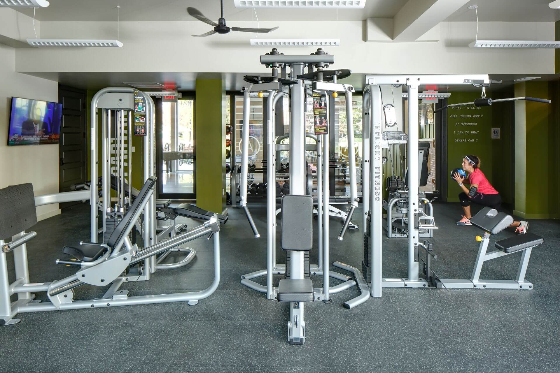 weight room at hannah lofts