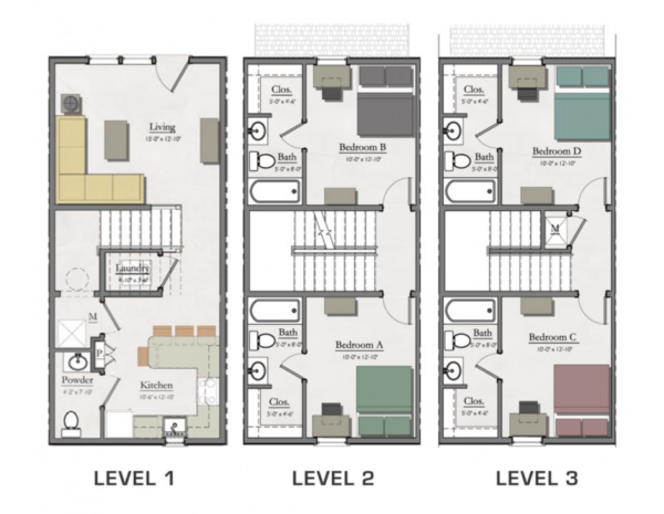 4×4 Townhome A